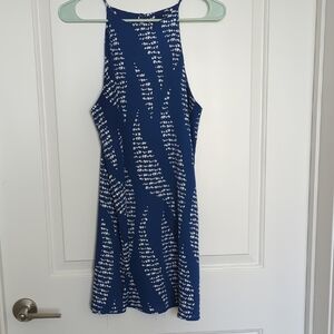 fab'rik Navy and White Patterned Dress